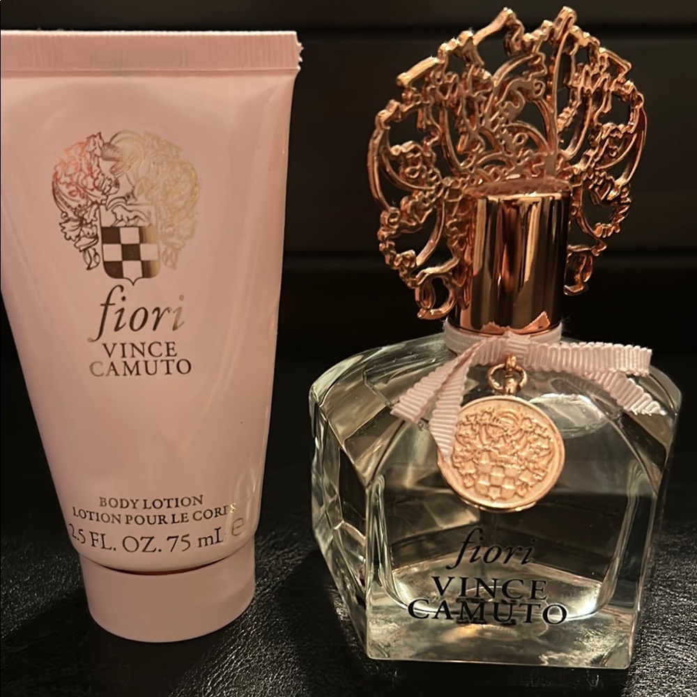 Vince Camuto Pink and Gold Moisturizer and Body Oil